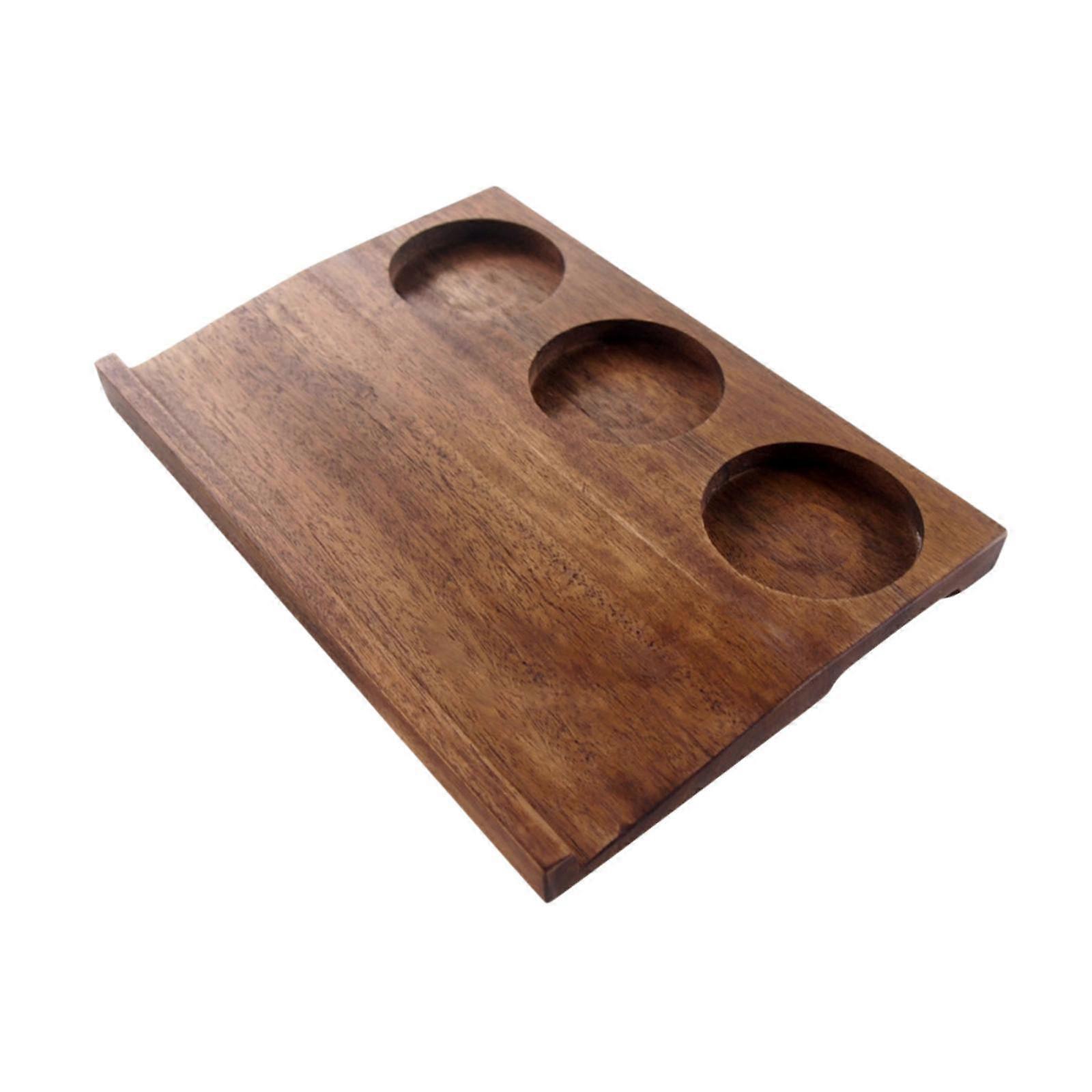 Solid Wood Coffee Cup Tray Creative Wooden Serving Tray for Coffee Drink Decor