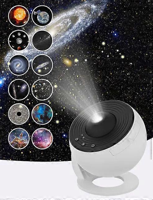 12 In 1 Galaxy Projector - Rotating Nebula Lamp For Bedroom Decor. Timed Starry Night Light.