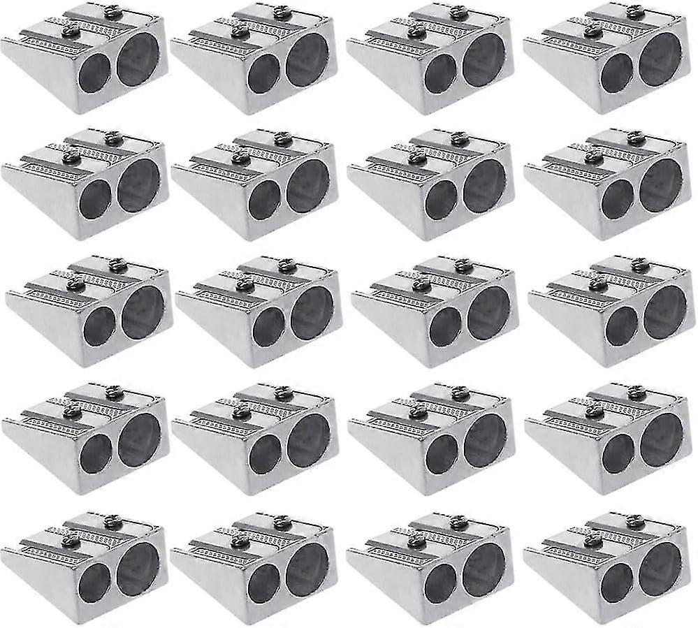 Magnesium Pencil Sharpener, Handheld Metal Pencil Sharpener with 2 Holes for Schools Offices Homes Art Projects, 2-Hole Pencil Sharpener