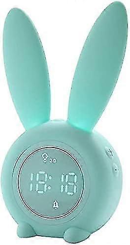 Rabbit alarm clock for children, alarm clock with luminous rabbit, rabbit luminous alarm clock, children's night light, snooze function, 6 types of mu