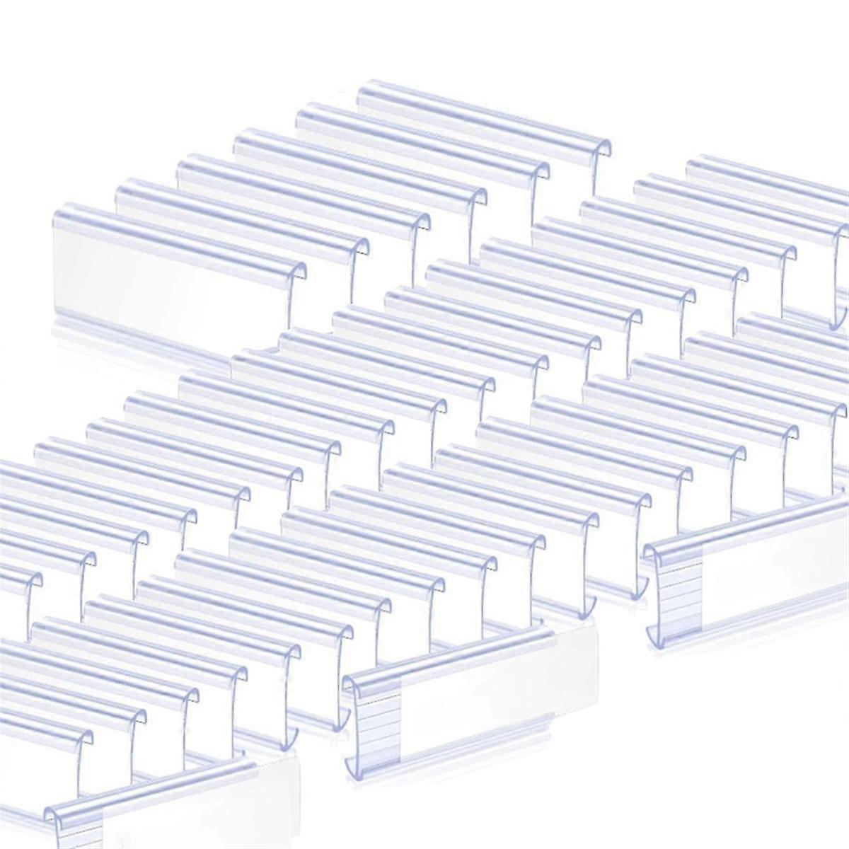 200 Pieces Wire Shelf Label Holders, Plastic Label Shelf Clips with 200Pcs White Card, (2.95Inch X1