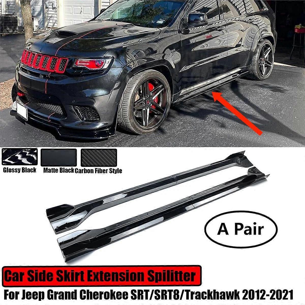 Front Bumper Lip Splitter & Side Skirt Kit – Fits Jeep Grand Cherokee SRT (8-Piece, Gloss Black)