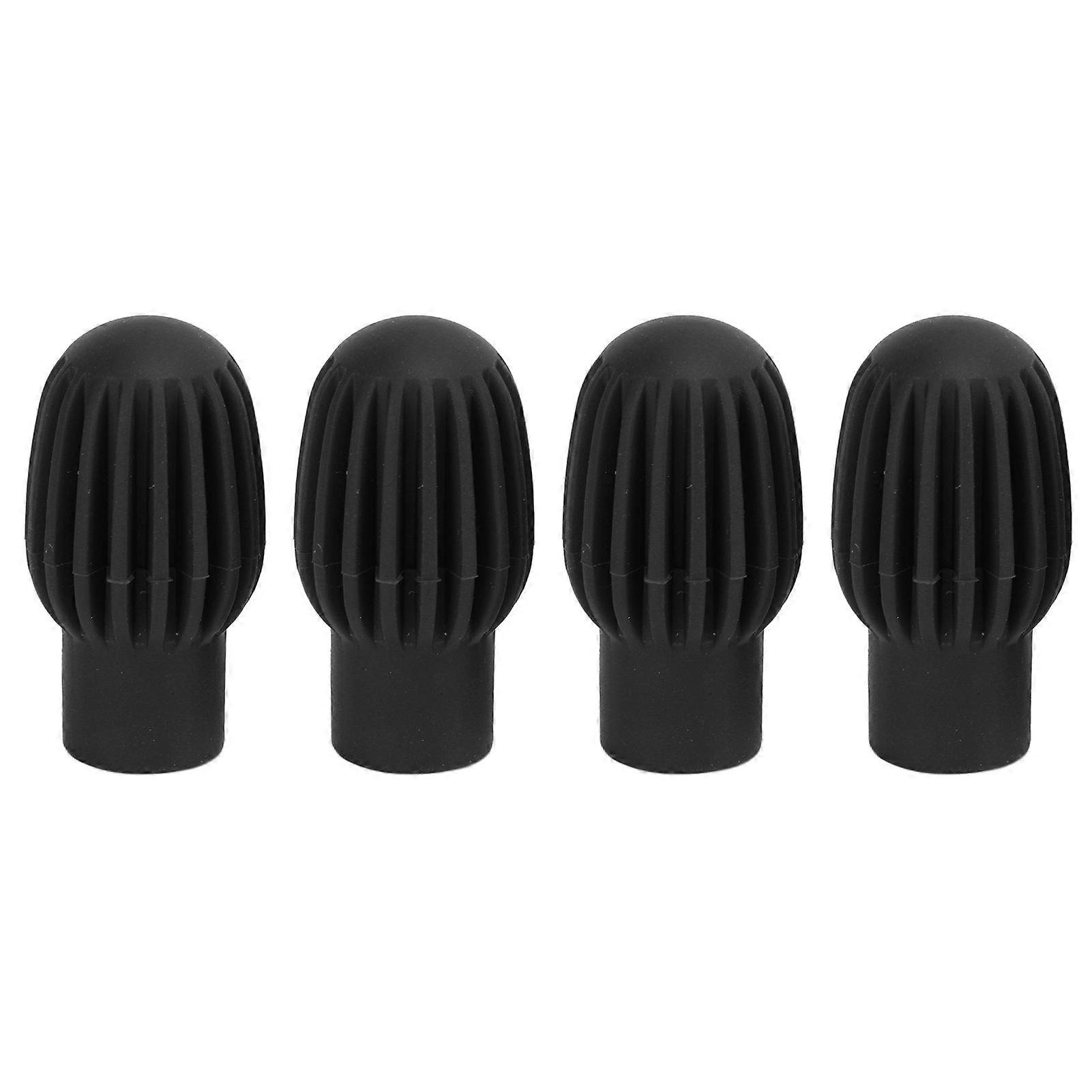 4Pcs Silicone Drumstick Tips Silent Practice Drum Mute Dampener Percussion AccessoriesBlack