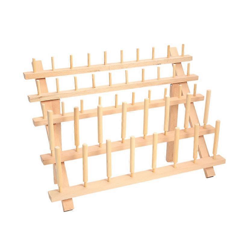 46 Spools Wooden Thread Rack/Thread Holder Organizer with Hanging Hooks for Sewing
