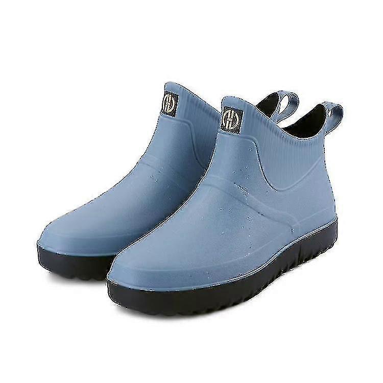 Erkek Wellies Ayak Bileği Kısa Botlar Bahçe Su Geçirmez Kauçuk Yağmur Botları