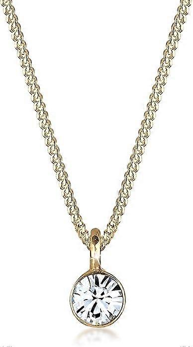 Women's Basic Solitaire Necklace 925 Sterling Silver Crystal