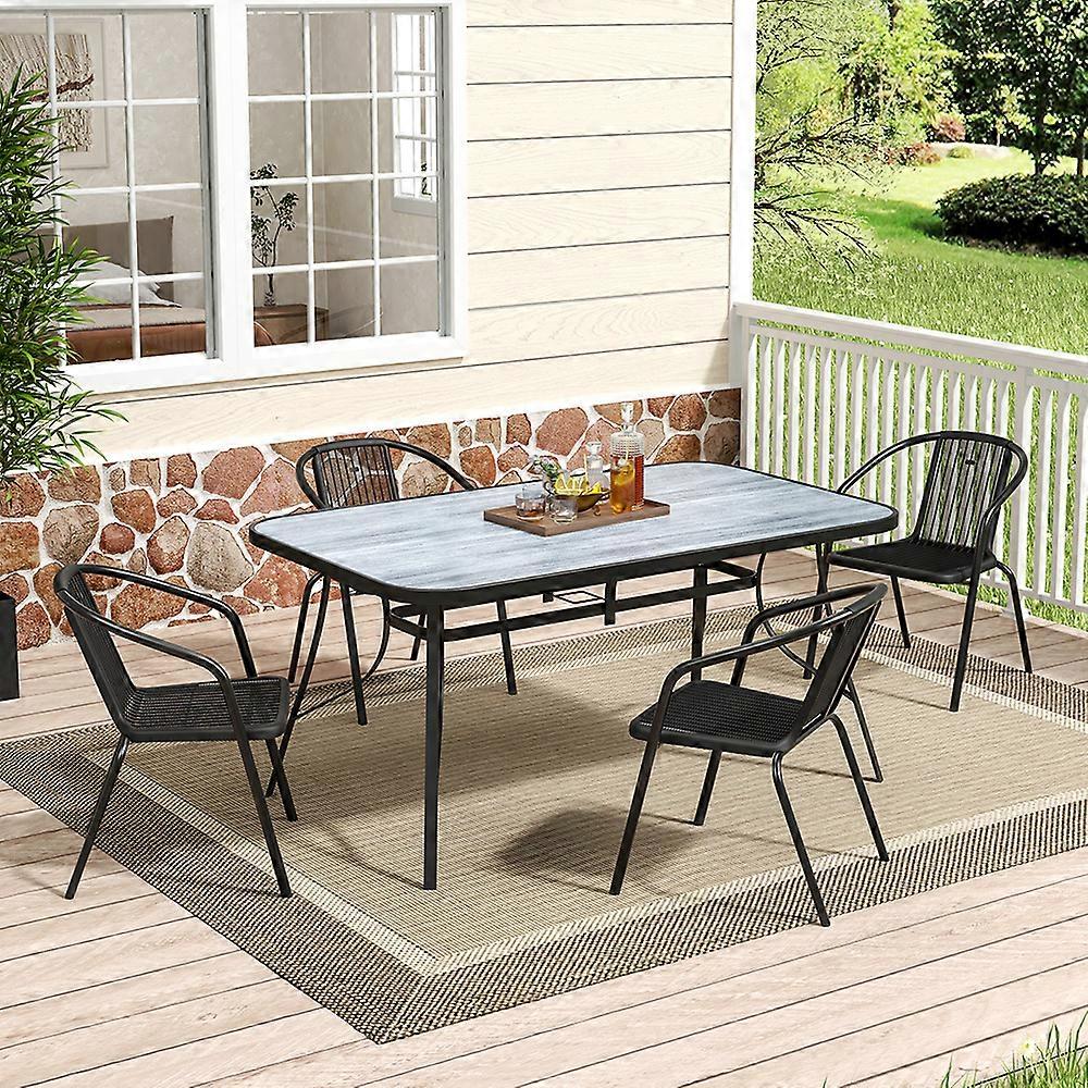 Durable and Chic Tempered Glass Outdoor Table
