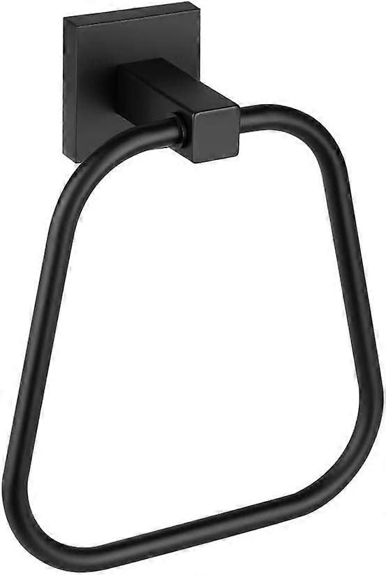 Porte-serviettes de salle de bain rond noir rustique anneau de serviette main support mural porte-serviettes de bain robuste SUS304 porte-serviettes