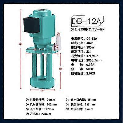Pompa dell'olio di raffreddamento della macchina utensile 40w Pompa dell'acqua per tornio Ab-12 / db-12 elettrica trifase