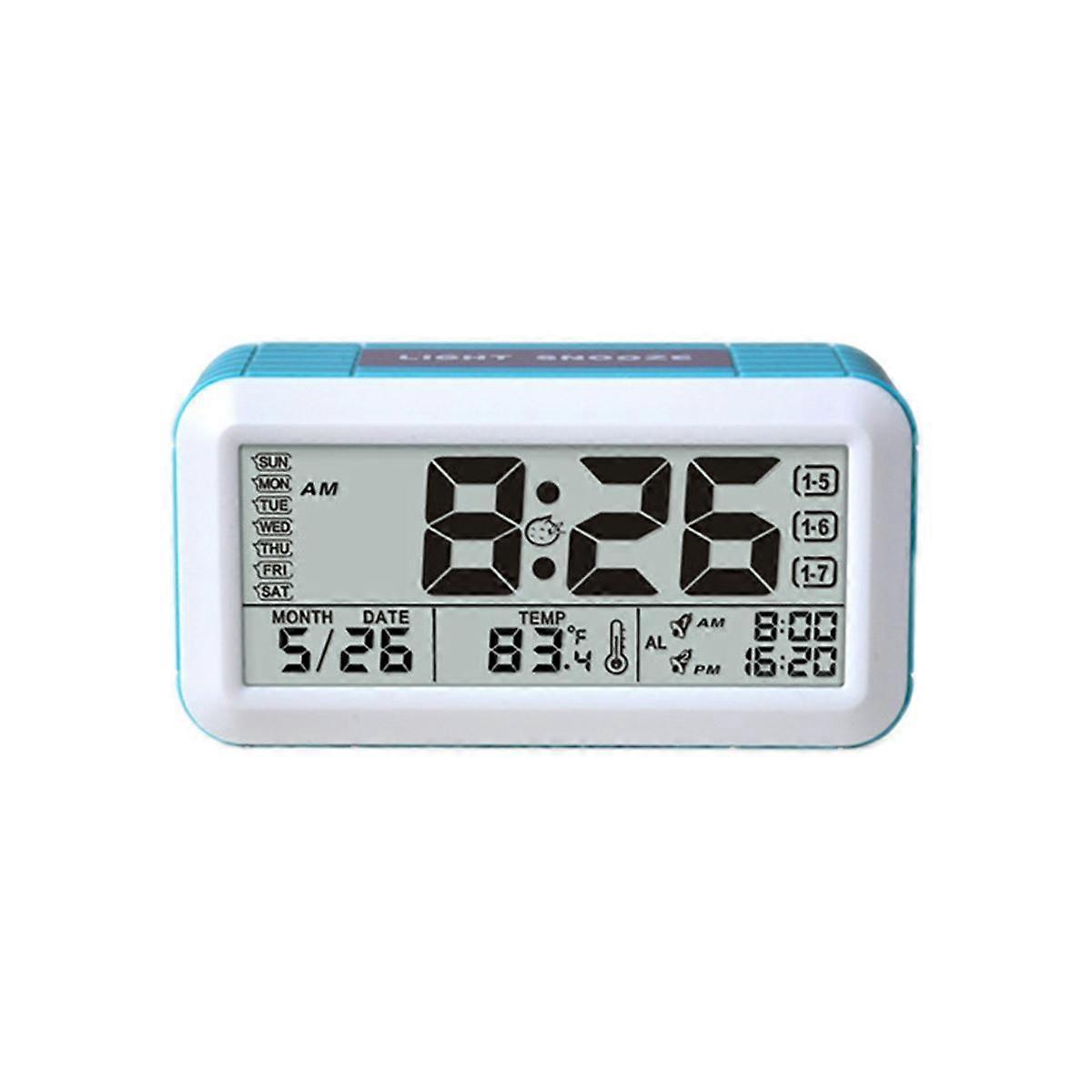 Alarm Clock Display Screen LED Digital Wake Up Clock Light Sensor Bedside Alarm Clock Snooze Functi