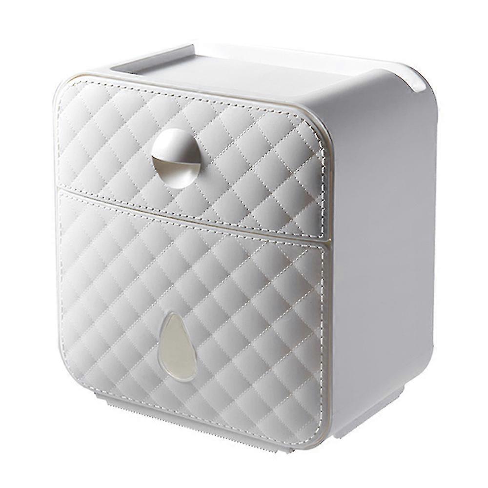 Abs Material White Gray Toilet Paper Box Wall-mounted Creative Storage Box,white