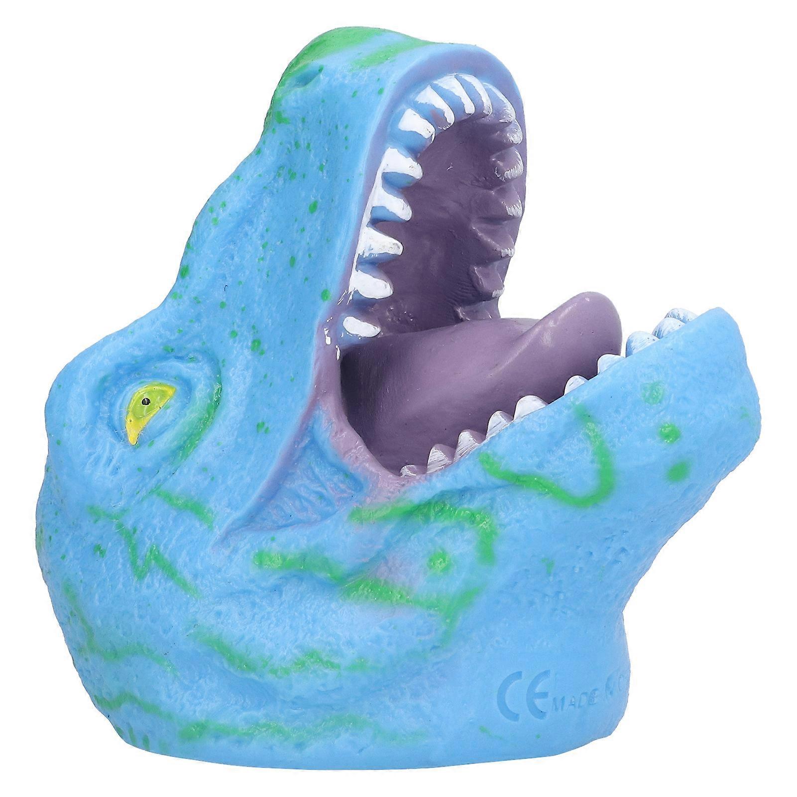 Dinosaur Hand Puppet Realistic Soft Halloween Tyrannosaurus Role Play Toy for KidsBlue