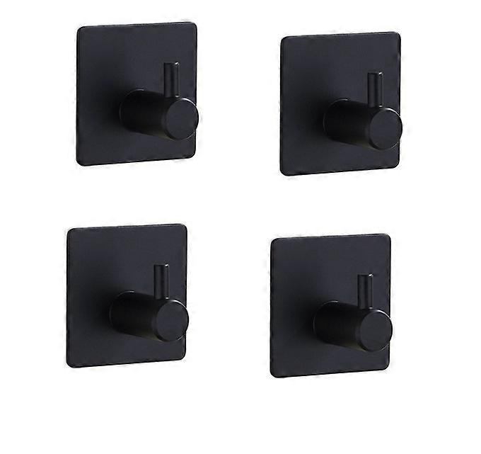 4pcs Square Coat Hook Stainless Steel Coat Hook Square Black Hook