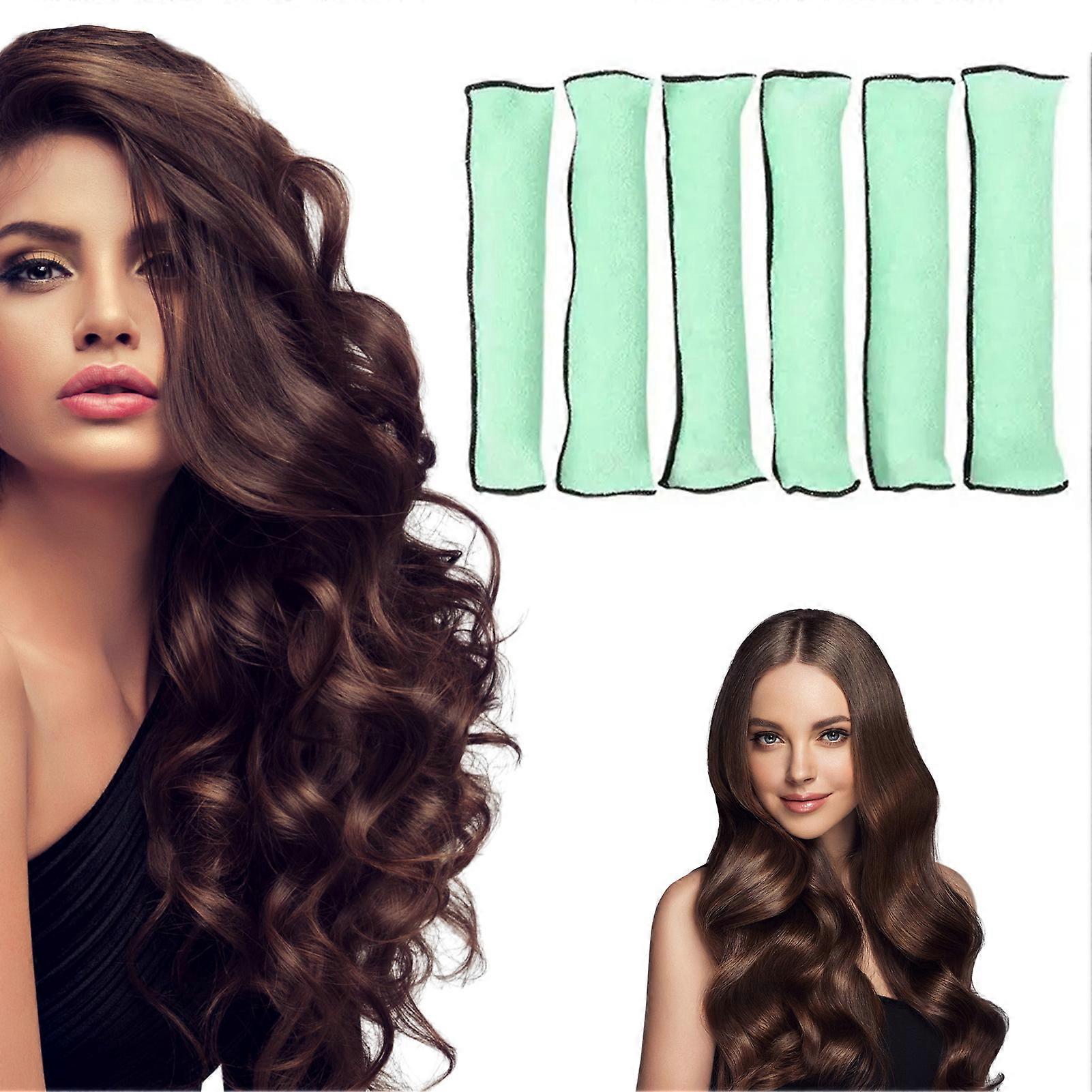 6pcs Heatless Curling Wand Lazy Curling Wand with Sponge Iron Wire for Salon Hairdressing Styling Tools