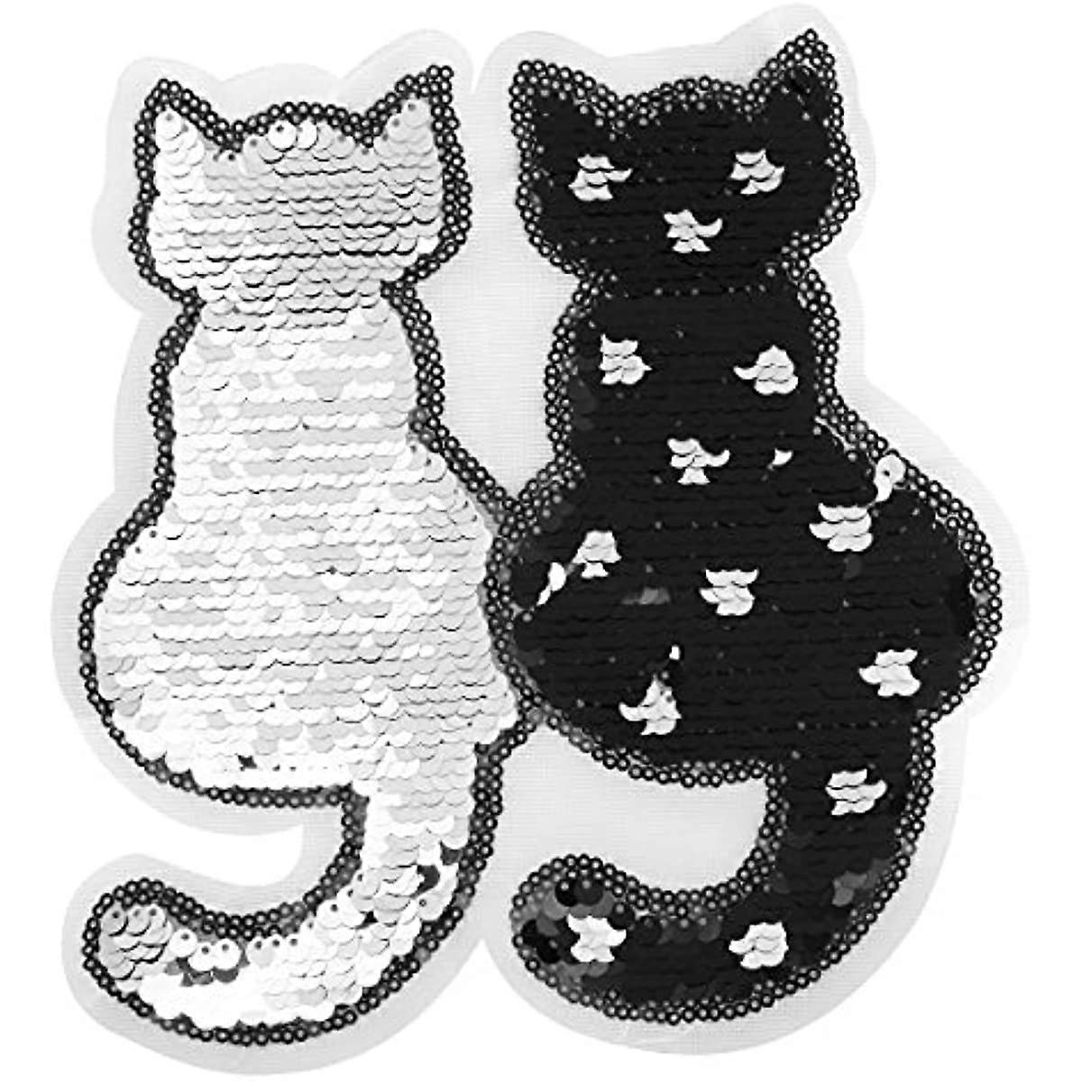 Ultnice Cat Reversible Colour Changing Sequins Sewing in Patches (Black)