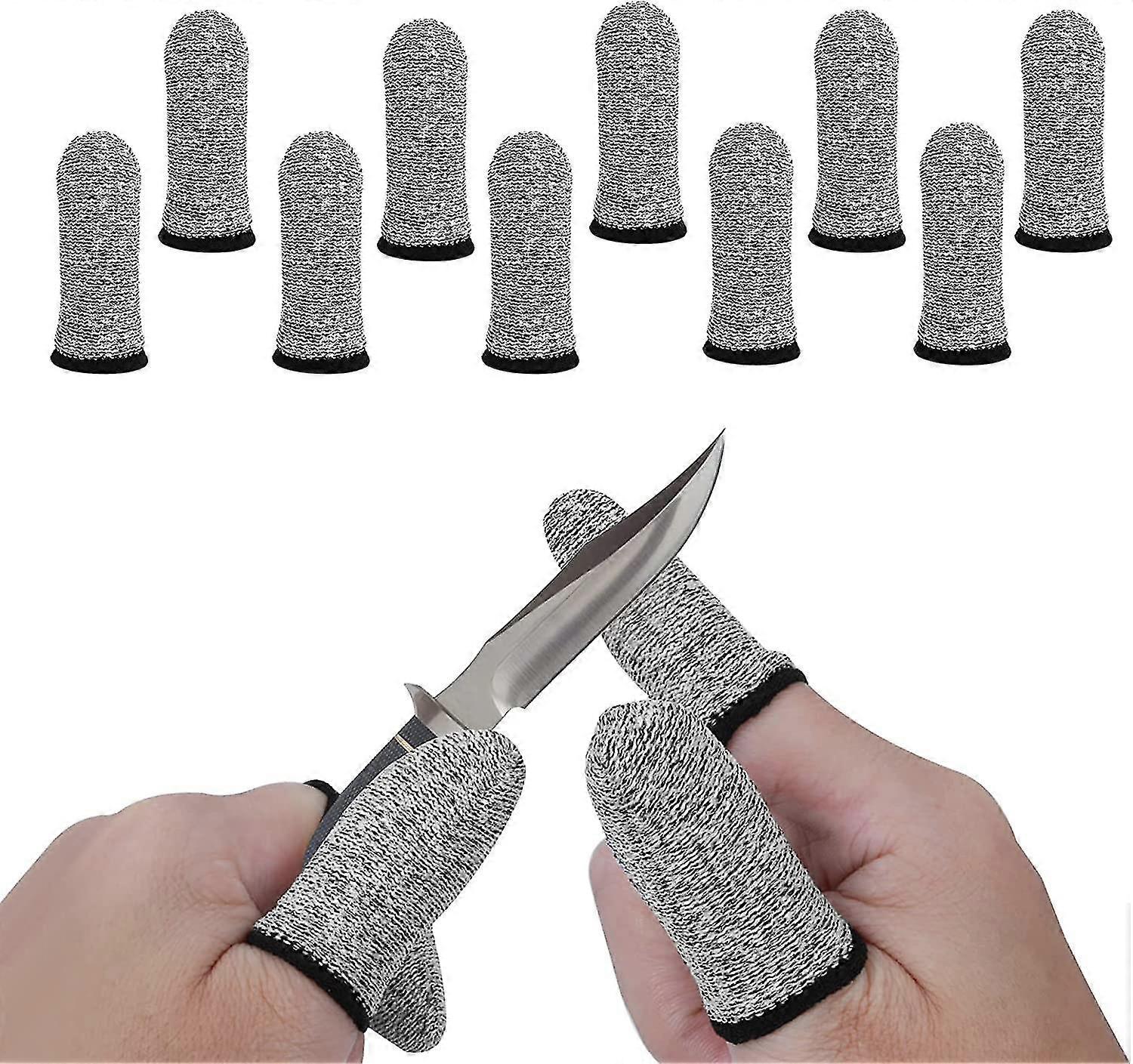Cut Resistant Finger Cots, Reusable Finger Thumb Cots Finger Protector Breathable Finger Sleeves For Work Kitchen Garden Sculpturegrey10 Pieces