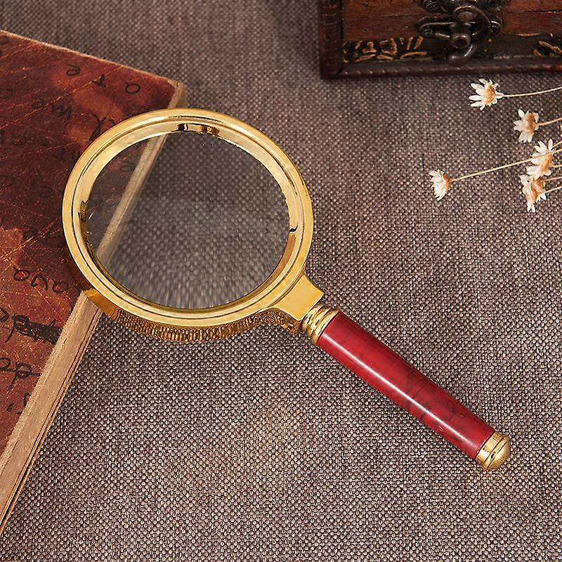 Handheld Magnifier Antique Mahogany Handle
