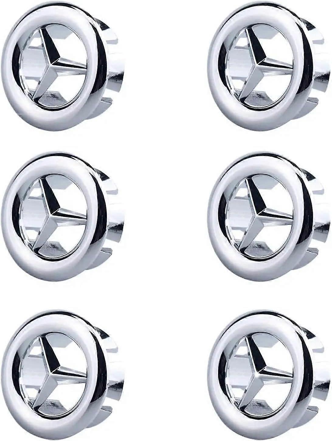 6 Pieces Wash Basin Overflow Cover, Round Hole Sink Trim, Round Drain Plug Cover Insert Hole, For Wash Basin, Bathroom, Kitchen(Silver)