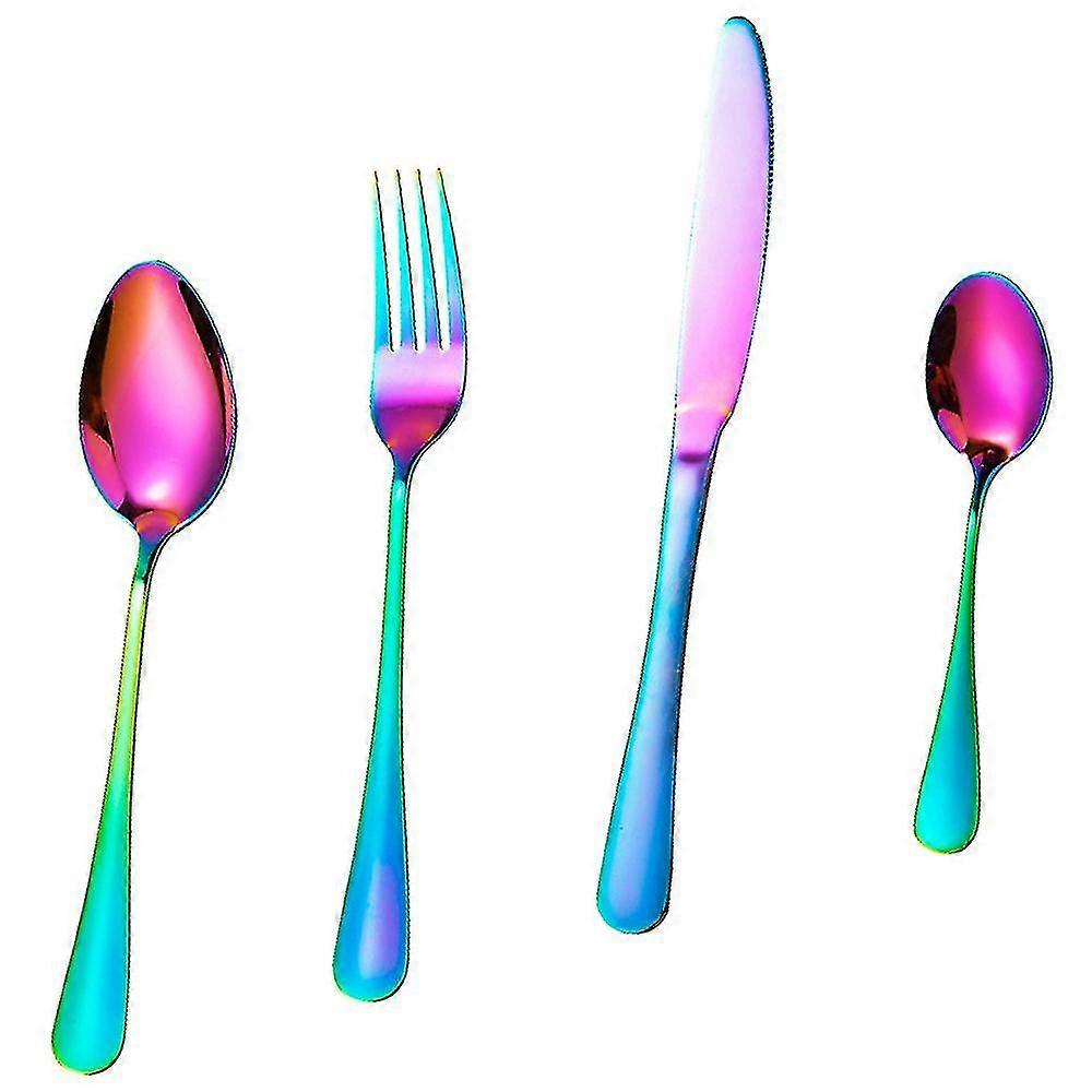 Kids Silverware Set,reusable Child Cutlery Flatware Includes Fork Knife Table Spoons For Eating