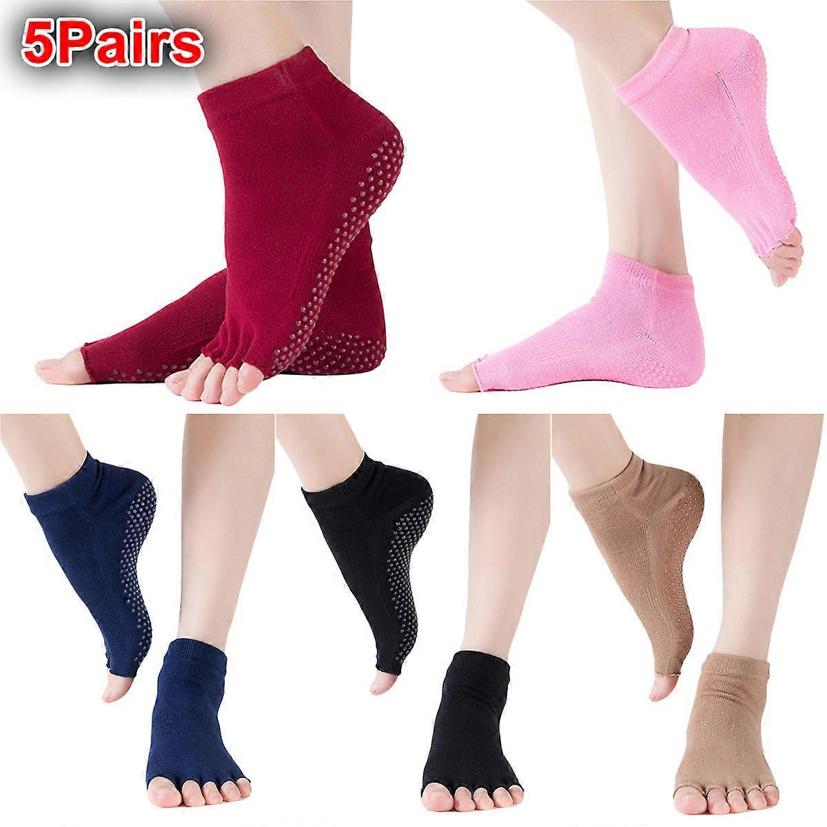 Ladies Non Slip Toeless Half Toe Grip Socks Dance Yoga Socks