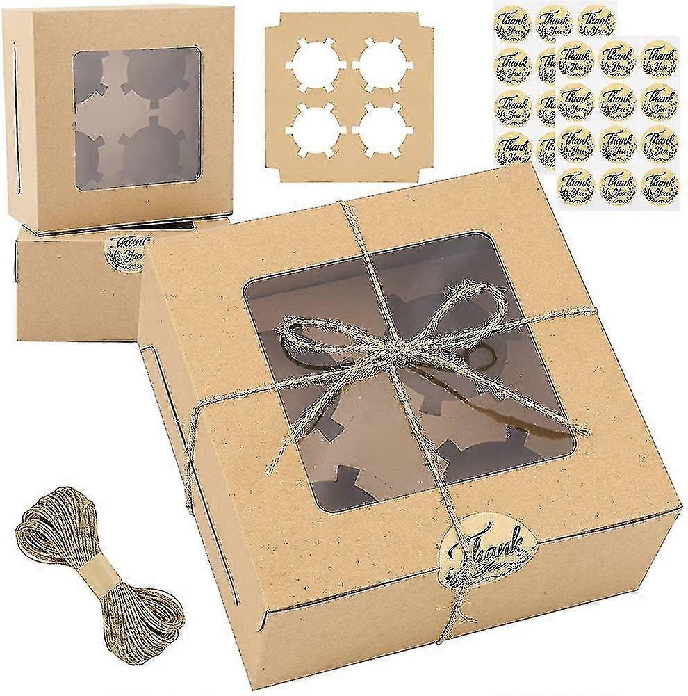 15 Pack White Cupcake Boxes Kraft Paper Cookie Gift Boxes Cupcake Cake Carriers