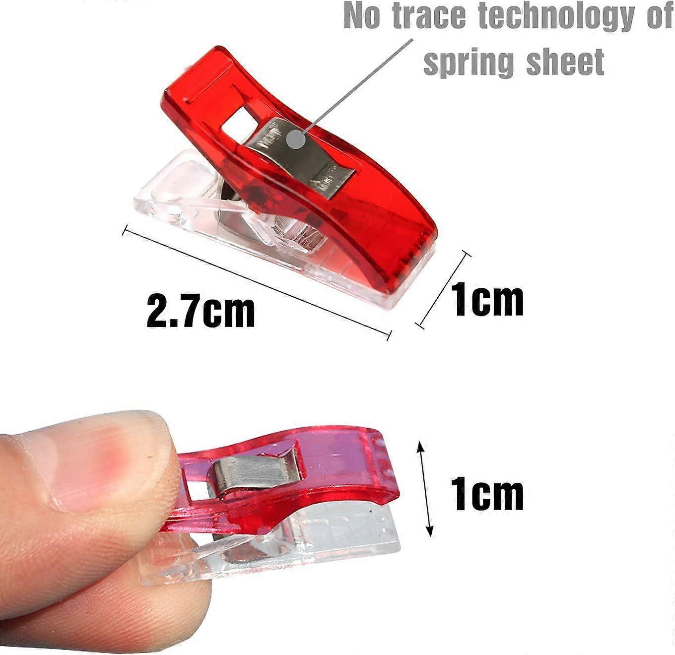 100pcs多目的ソーイングクリップ、プレミアムキルティングクリップ、S用アソートランダムカラーソーイングファブリッククリップ