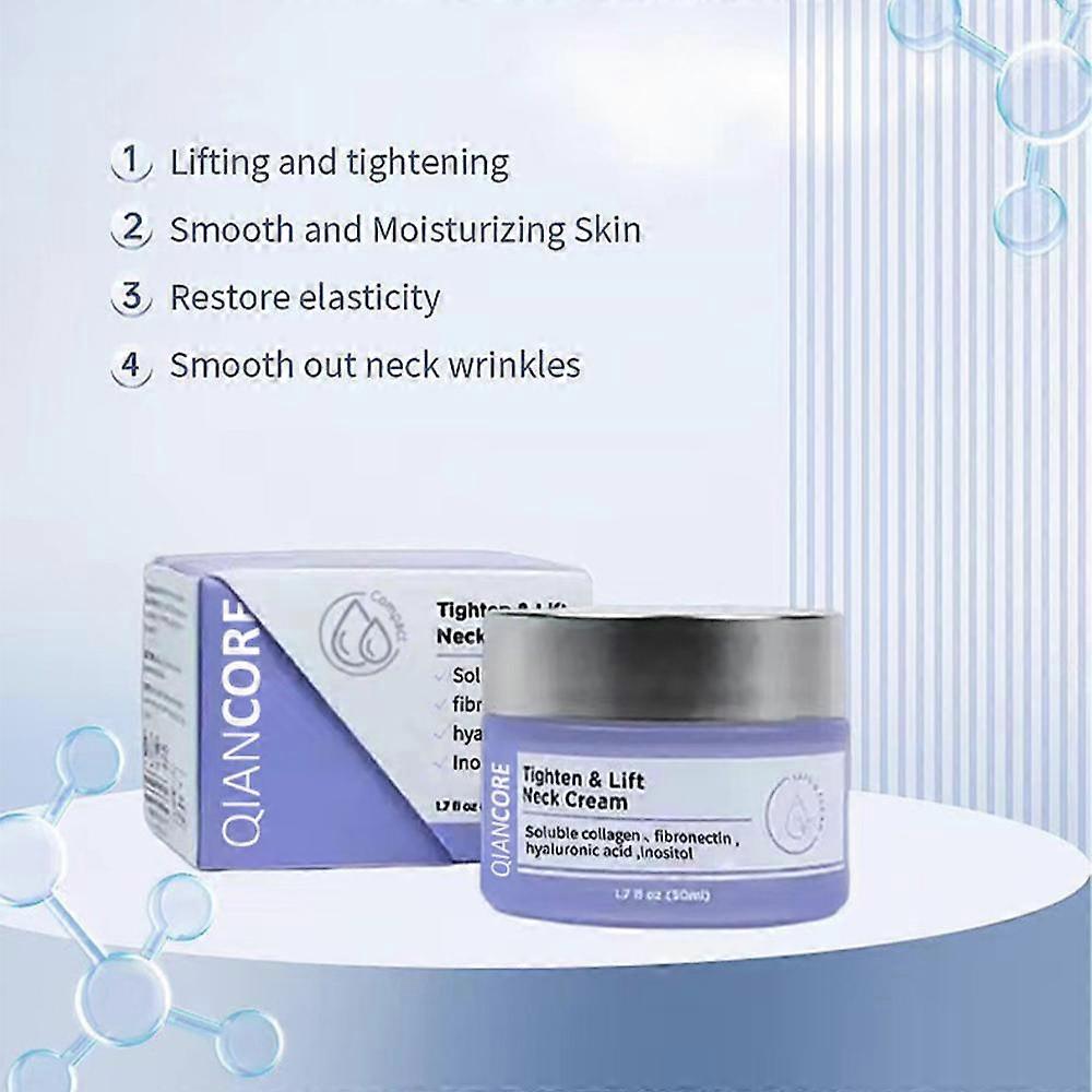 Hoygi Tighten & Lift Firming Neck Cream – 1.76oz – For Crepey Skin With Collagen & Hyaluronic Acid