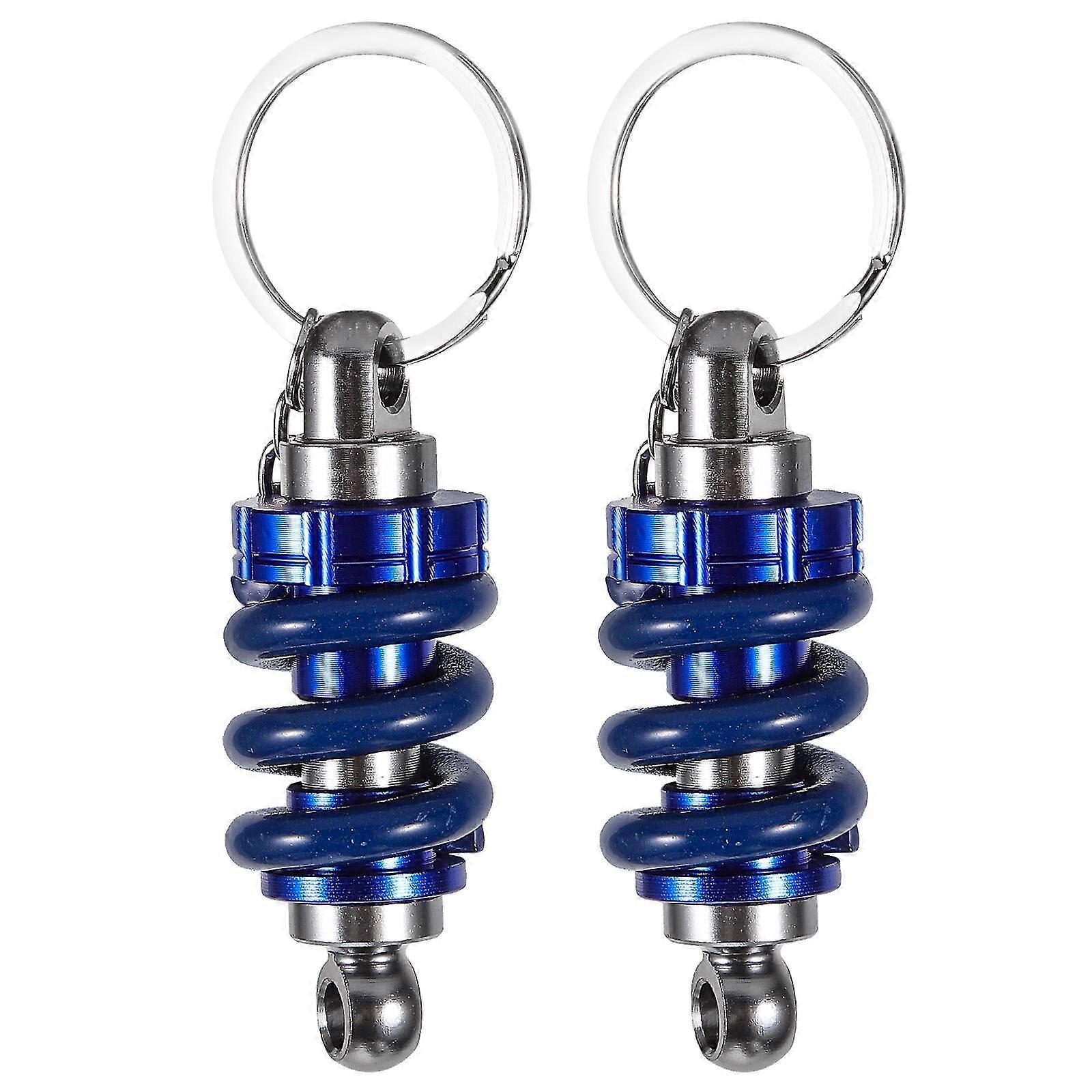 2pcs Shock Absorber Keychain Key Chain Pendant Coilover Shock Absorber Ring Gift
