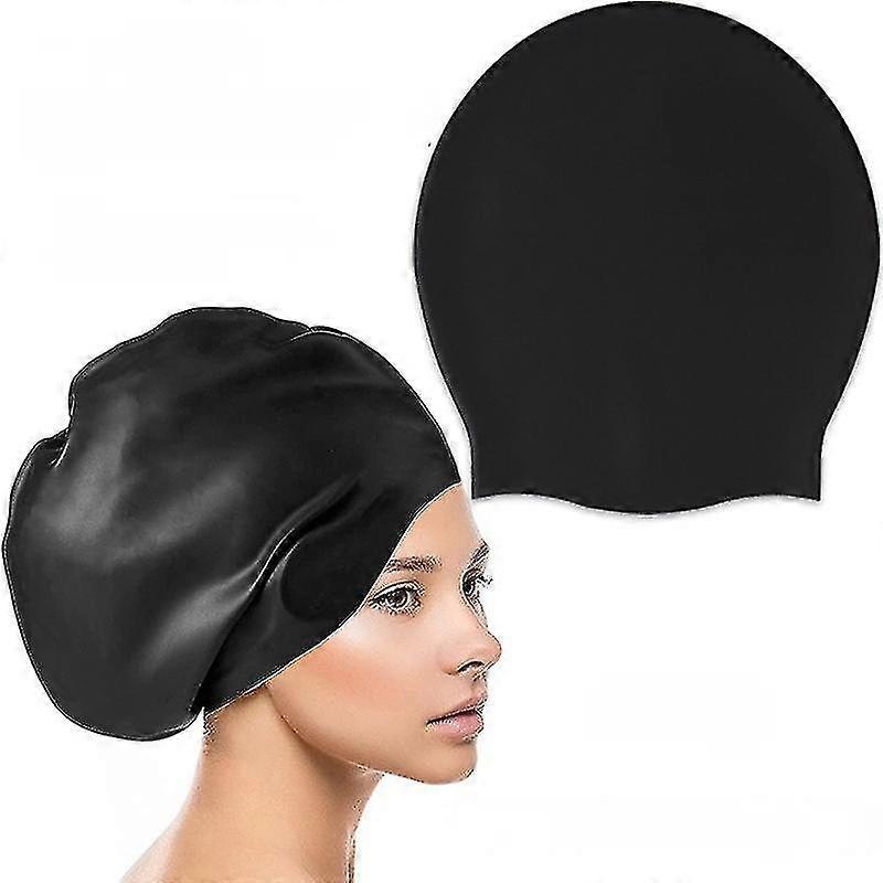大人の長い髪の水泳帽、三つ編みとドレッドヘアのための大きい水泳帽、女性のための防水シリコーン水泳帽