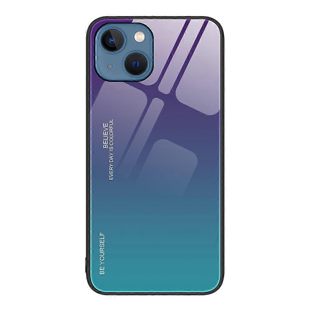 For iPhone 14 Plus Gradient Color Glass Case