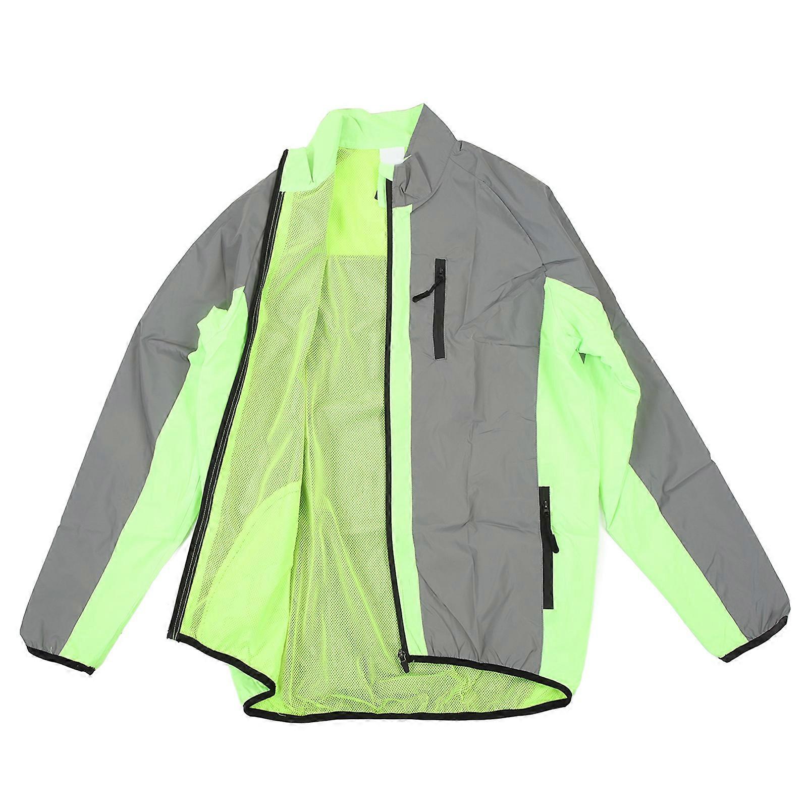 Reflective Jacket Rainproof Windproof Breathable Cycling Coat with Pockets for Bike Riding