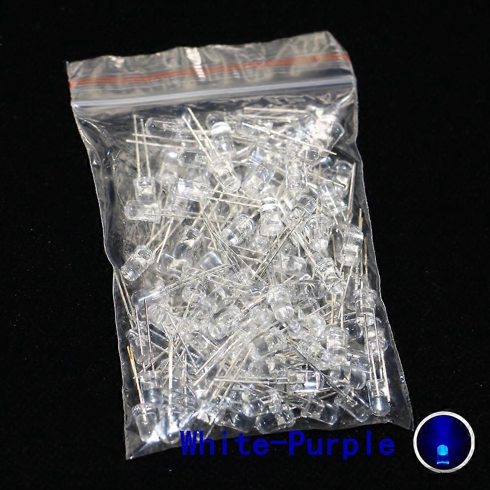 100pcs 5mm LED Diode 5 mm Kit assorti Blanc Vert Rouge Rouge Jaune Orange Rose Violet Blanc chaud DIY Diode électroluminescente