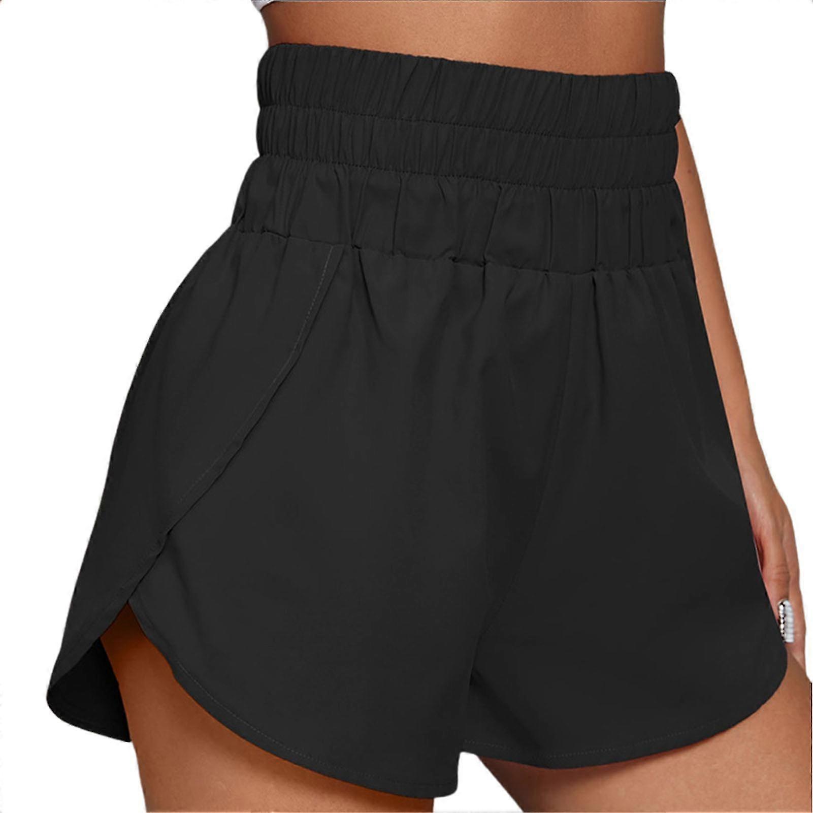 Women'S Running Shorts Elastic High Waisted Shorts Gym Quick