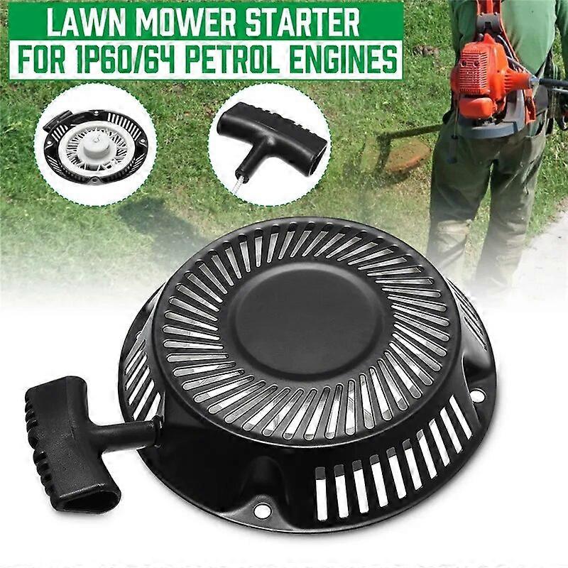 Black Pull Recoil Starter Lawn Mower Engine Motor Part Garden Machine Power Tool Accessory Parts For 1P60/64 Petrol Engines