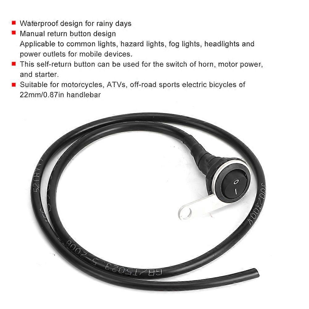 Waterproof Single Steel Spotlight Handlebar Light Switch Motorcycle ATVs Modification 22mm