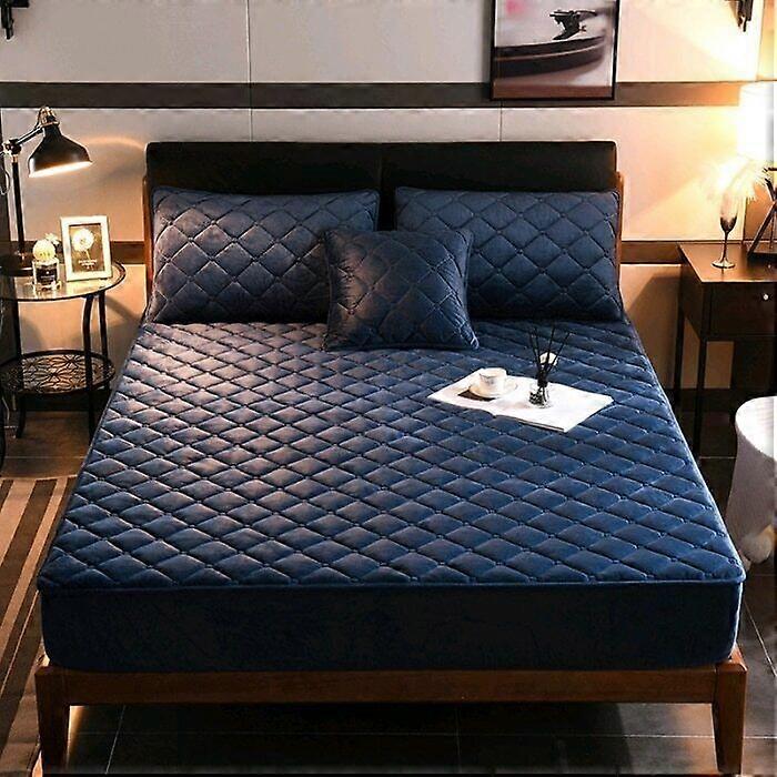 Warm Soft Crystal Bedsheet Quilted Bed Fitted Sheet (Need Order Pillowcases)