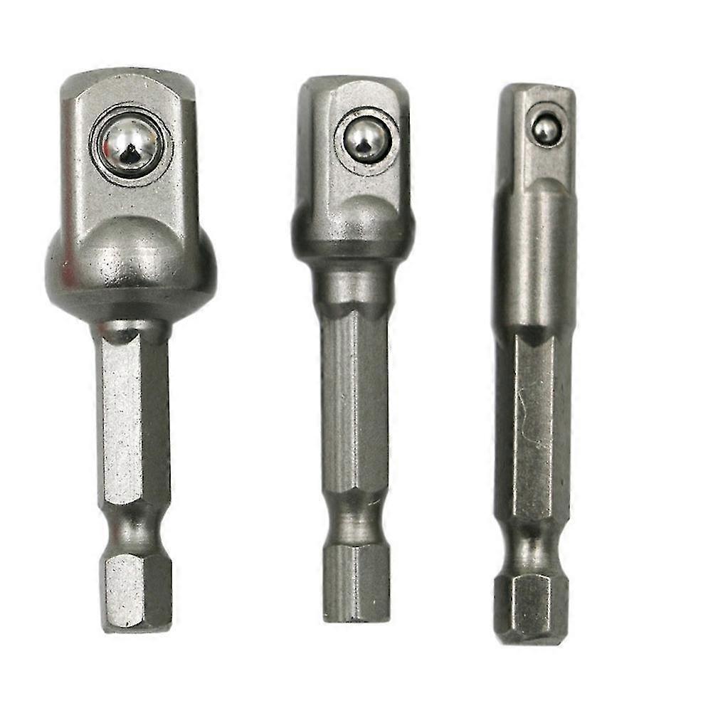 3PCS Socket Adapter Set 1/4" 3/8" 1/2" Square Impact Socket Extension Connector Power Drill Bit Adapter