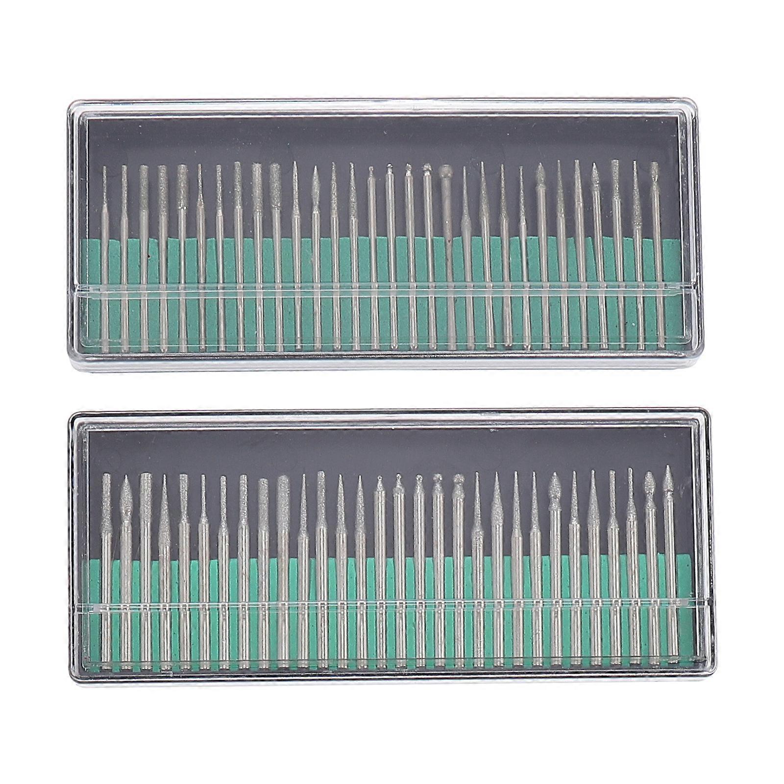 60 Pcs Kit De Clous Ensemble Carbure Nail Drill Bit De Polissage De Perceuse Diamant Perceuse Aiguiseuse Diamant Foret