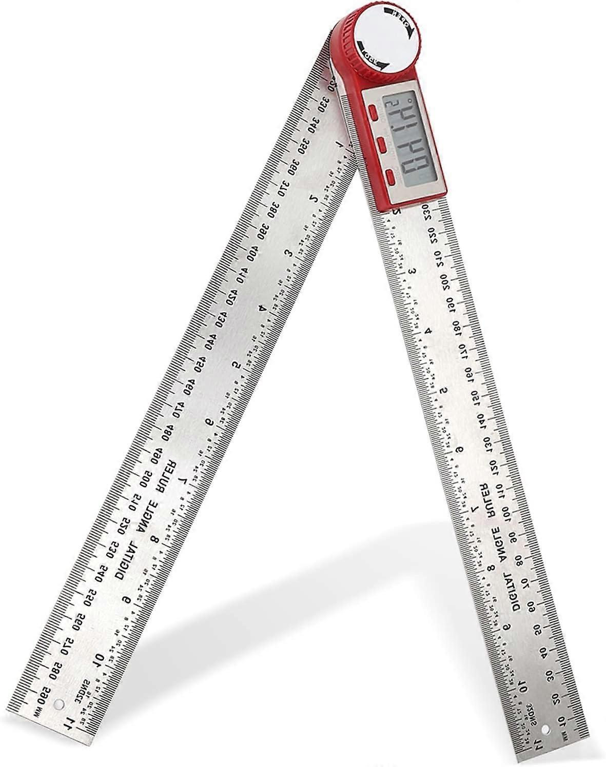 Digital Angle Ruler, 0-360 Digital Inclinometer Stainless Steel Protractor Angle Finder Ruler with LCD Display for Woodworking Construction Repair