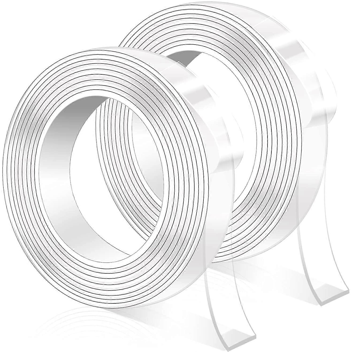 Double Sided Tape Extra Strong 6M, Tape Double Sided Removable, Double Sided Tape Transparent 2 Pcs, Nano Tape Waterproof For Carpet, Home Or Office (