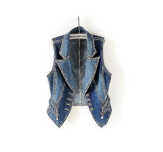 Elastisk uforet denim vest til kvinder