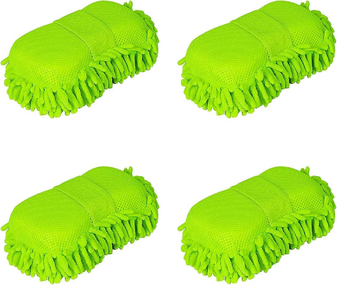 4 Pack Car Wash Mitt, Microfiber Sponge Cleaning Mitten for Window Cleaner