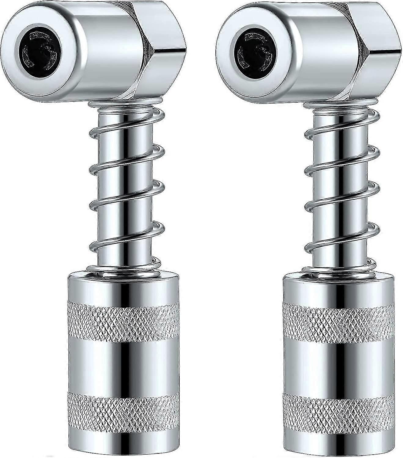 Silver 90 Degree Grease Coupler Gun Adapter 3 Jaw Angle Swivel Snap Right Fitting Tool(2 Pieces) - Q1