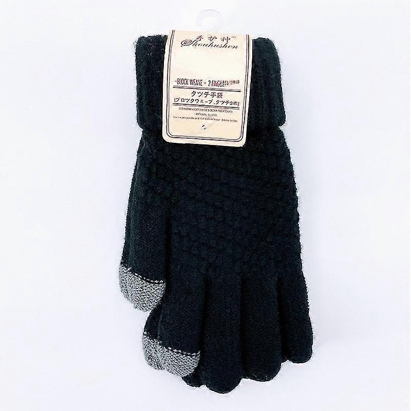 Women's Cashmere Knitted Winter Gloves Cashmere Knitted Women Men Autumn Winter Warm Thick Gloves Screen Skiing Gloves