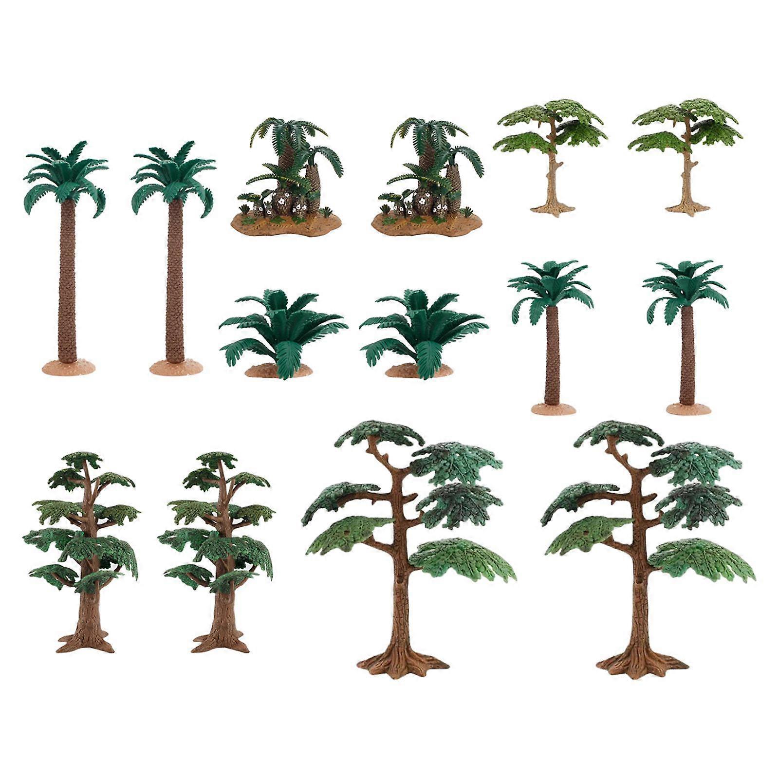 14 PCS PVC Tree Figure Model Toy Sand Table Simulation Tree Toy