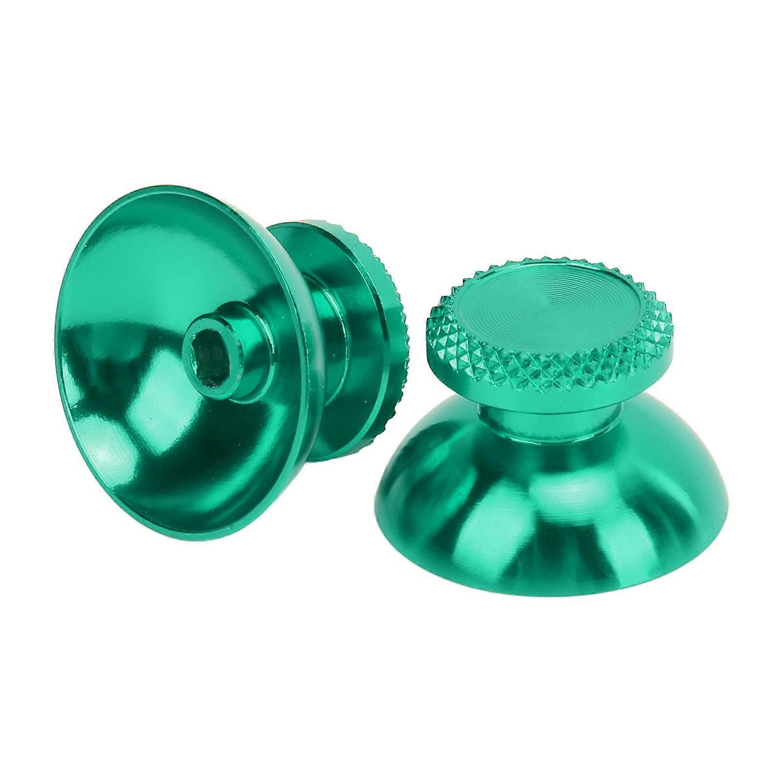 2Pcs Metal Analog Grips Stick Thumbsticks Controller Aluminum Alloy Metallic Joystick Handheld Game Console Accessories Green 