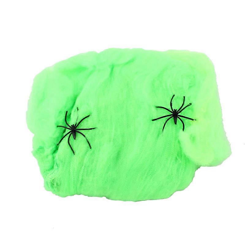 Halloween Stretchy Cobweb Web With 2 Fake Spiders Party Decors