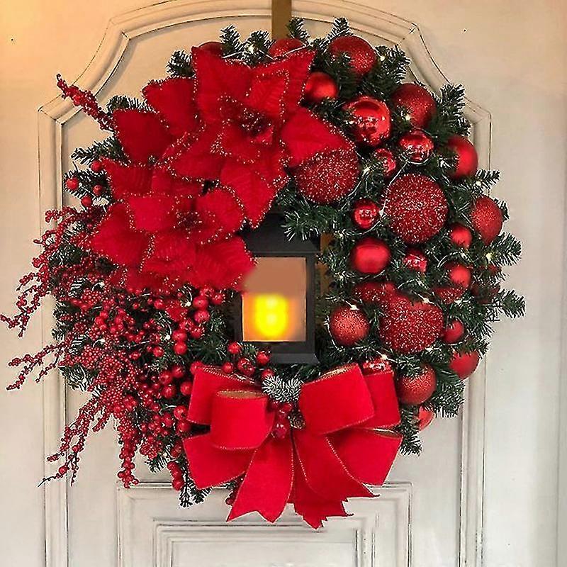Opplyst julekrybbe Julekrans, Julepynt Dekorasjon Hellig Xmas Krans Dekor C-MXBC