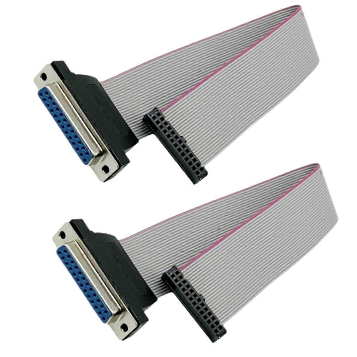 Wire Flat Ribbon Cable DB25 Female to -26 Female Connector for LCD Monitors, Connecting Circuit Boards, Computers.