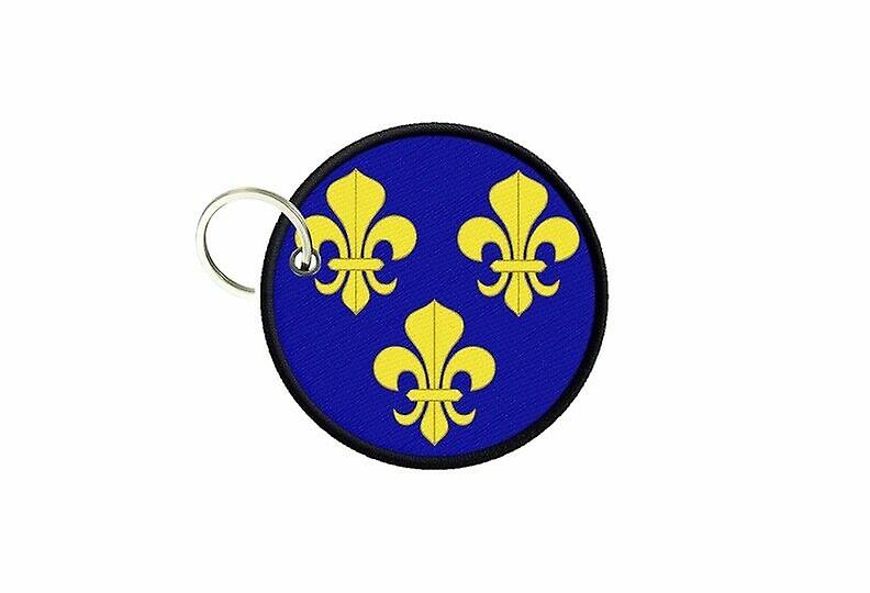 Keychain keys flag fleur de lys blue france printed round